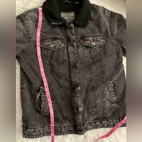 Women’s Levi’s Sherpa Lined Trucker Jacket Denim Jean Coat - Picture 8 of 12